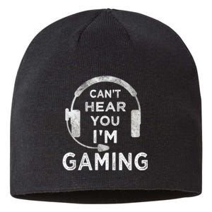 Funny Gamer Can't Hear You I'm Gaming Teens Boy Girl Sustainable Beanie