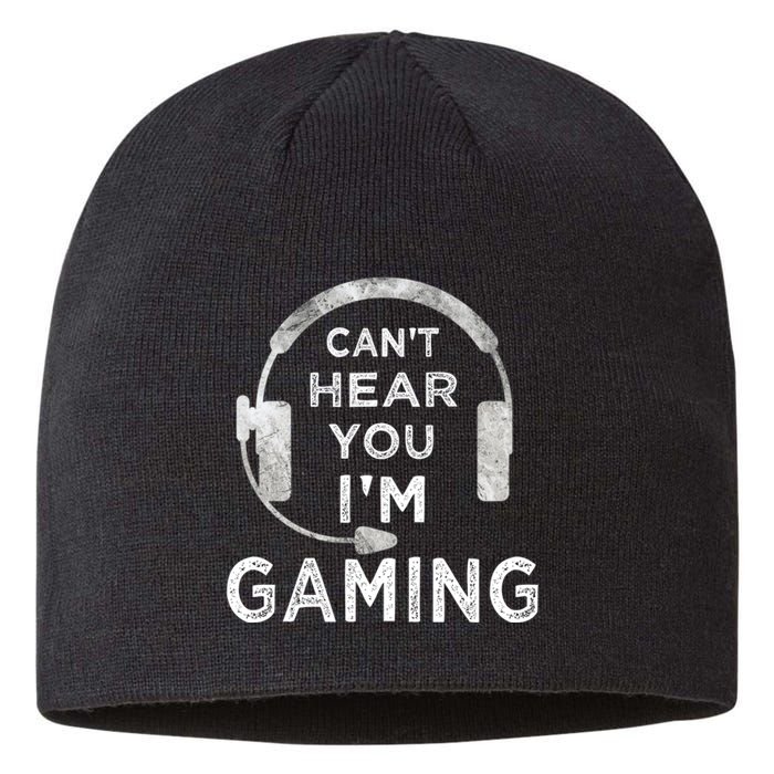 Funny Gamer Can't Hear You I'm Gaming Teens Boy Girl Sustainable Beanie