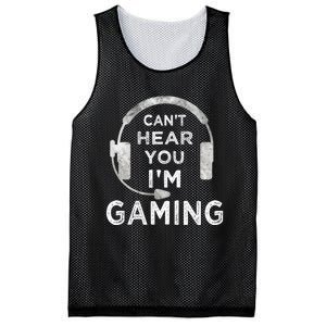 Funny Gamer Can't Hear You I'm Gaming Teens Boy Girl Mesh Reversible Basketball Jersey Tank