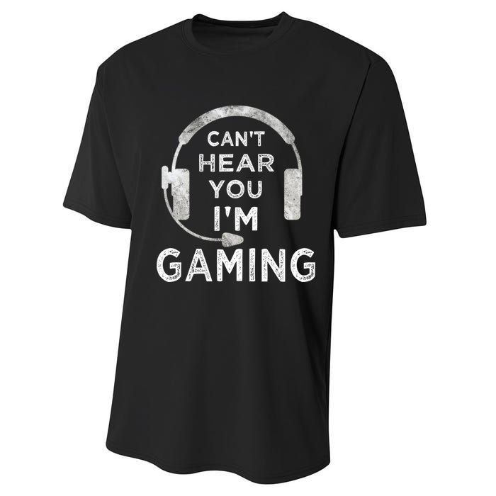 Funny Gamer Can't Hear You I'm Gaming Teens Boy Girl Performance Sprint T-Shirt