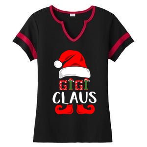 Funny Gigi Claus Gift Christmas Famiy Matching Pajamas Gift Ladies Halftime Notch Neck Tee