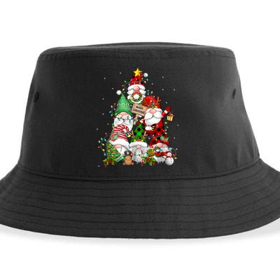 Funny Gnomies Christmas Tree Lights Cute Gnome Merry Xmas Pj Sustainable Bucket Hat