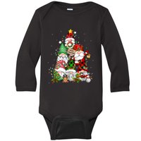 Funny Gnomies Christmas Tree Lights Cute Gnome Merry Xmas Pj Baby Long Sleeve Bodysuit