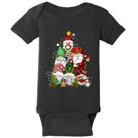 Funny Gnomies Christmas Tree Lights Cute Gnome Merry Xmas Pj Baby Bodysuit