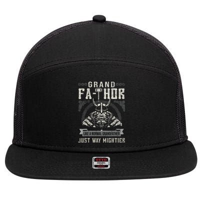 Fathor GrandFathor Celtic Knots Viking Father's Day Grandpa 7 Panel Mesh Trucker Snapback Hat