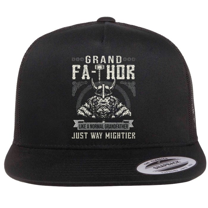 Fathor GrandFathor Celtic Knots Viking Father's Day Grandpa Flat Bill Trucker Hat