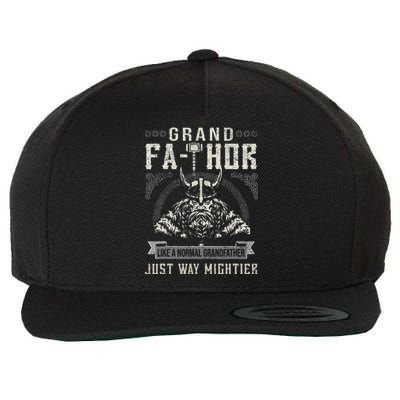 Fathor GrandFathor Celtic Knots Viking Father's Day Grandpa Wool Snapback Cap