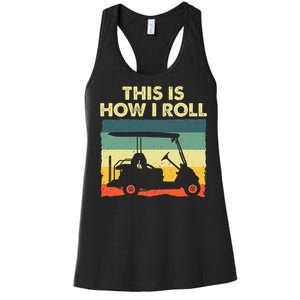 Funny Golf Cart Design For Women Golfer Golf Lover Women's Racerback Tank