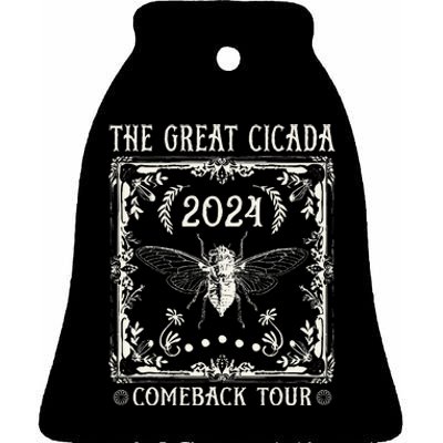 Funny Great Cicada Comeback 2024 Insect Invasion Ceramic Bell Ornament