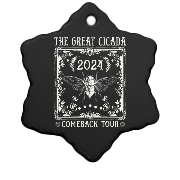 Funny Great Cicada Comeback 2024 Insect Invasion Ceramic Star Ornament