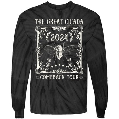 Funny Great Cicada Comeback 2024 Insect Invasion Tie-Dye Long Sleeve Shirt