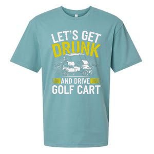 Funny Golf Cart LetS Get Drunk And Drive Golf Cart Sueded Cloud Jersey T-Shirt