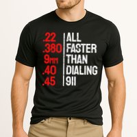 Funny Gun Caliber All Faster Than Dialing 911 Guns Performance Shirt