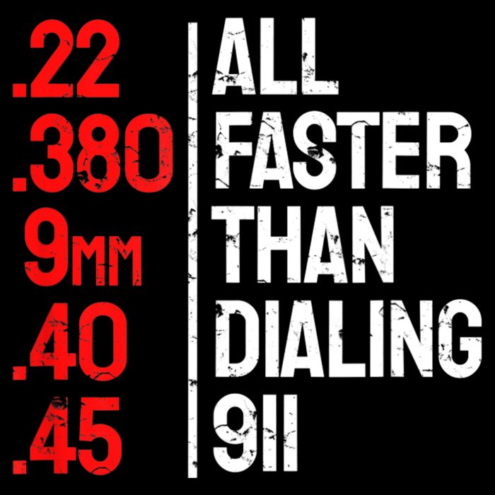 Funny Gun Caliber All Faster Than Dialing 911 Guns 16 in Basic Backpack
