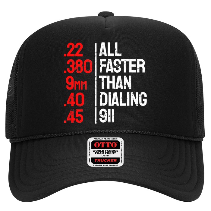 Funny Gun Caliber All Faster Than Dialing 911 Guns Hat