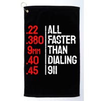 Funny Gun Caliber All Faster Than Dialing 911 Guns Golf Towel