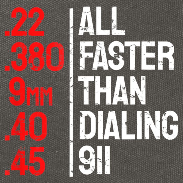 Funny Gun Caliber All Faster Than Dialing 911 Guns Cotton Canvas Backpack