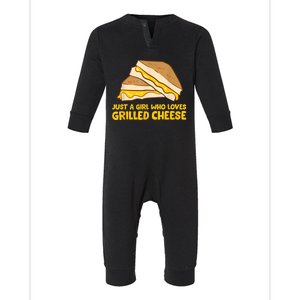 Funny Grilled Cheese Just A Girl Who Loves Grilled Cheese Infant Fleece One Piece