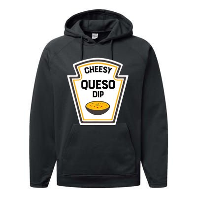 Funny Group Condiments Halloween Costume Cheesy Queso Dip Performance Fleece Hoodie