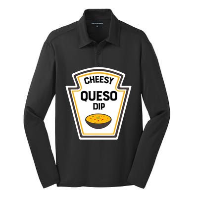 Funny Group Condiments Halloween Costume Cheesy Queso Dip Silk Touch Performance Long Sleeve Polo