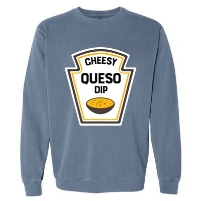 Funny Group Condiments Halloween Costume Cheesy Queso Dip Garment-Dyed Sweatshirt