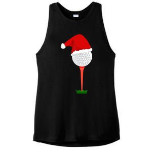 Funny Golfing Christmas Tee Holiday Golf Ball TShirt Ladies PosiCharge Tri-Blend Wicking Tank