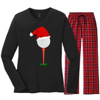 Funny Golfing Christmas Tee Holiday Golf Ball TShirt Women's Long Sleeve Flannel Pajama Set 