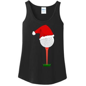 Funny Golfing Christmas Tee Holiday Golf Ball TShirt Ladies Essential Tank