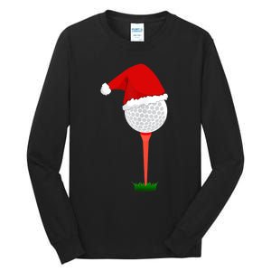 Funny Golfing Christmas Tee Holiday Golf Ball TShirt Tall Long Sleeve T-Shirt