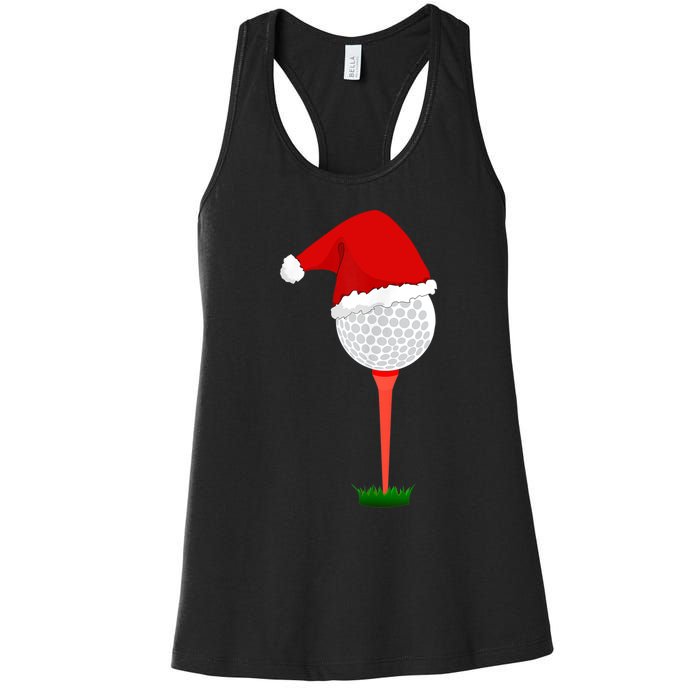 Funny Golfing Christmas Tee Holiday Golf Ball TShirt Women's Racerback Tank