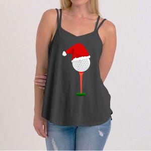 Funny Golfing Christmas Tee Holiday Golf Ball TShirt Women's Strappy Tank