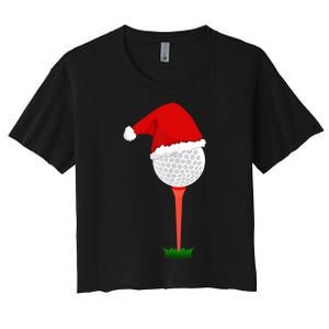 Funny Golfing Christmas Tee Holiday Golf Ball TShirt Women's Crop Top Tee