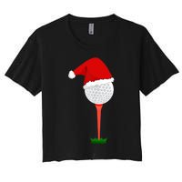 Funny Golfing Christmas Tee Holiday Golf Ball TShirt Women's Crop Top Tee