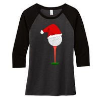 Funny Golfing Christmas Tee Holiday Golf Ball TShirt Women's Tri-Blend 3/4-Sleeve Raglan Shirt