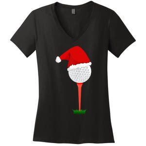 Funny Golfing Christmas Tee Holiday Golf Ball TShirt Women's V-Neck T-Shirt