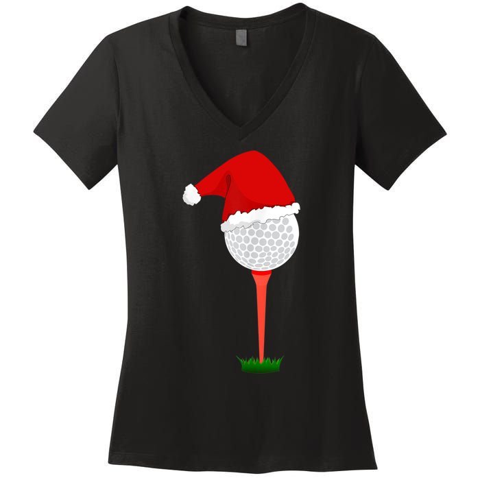 Funny Golfing Christmas Tee Holiday Golf Ball TShirt Women's V-Neck T-Shirt