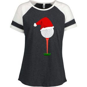 Funny Golfing Christmas Tee Holiday Golf Ball TShirt Enza Ladies Jersey Colorblock Tee