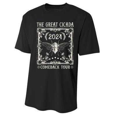 Funny Great Cicada Comeback 2024 Insect Invasion Performance Sprint T-Shirt