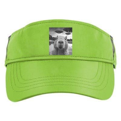 Funny Graphic Capybara Selfie With Ufos Weird Adult Drive Performance Visor