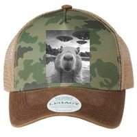 Funny Graphic Capybara Selfie With Ufos Weird Legacy Tie Dye Trucker Hat