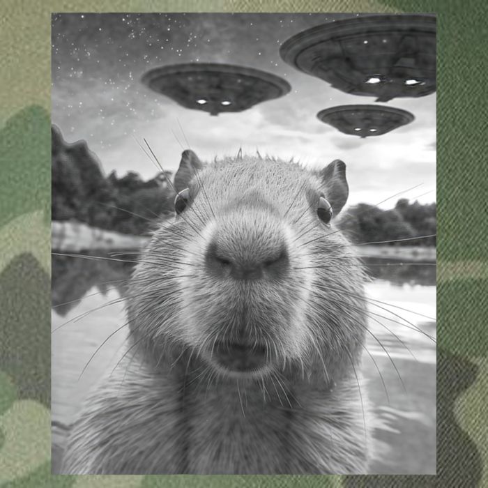 Funny Graphic Capybara Selfie With Ufos Weird Legacy Tie Dye Trucker Hat