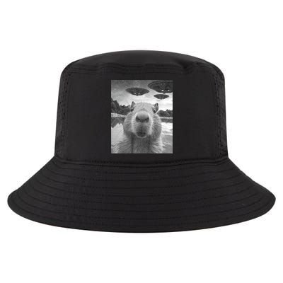 Funny Graphic Capybara Selfie With Ufos Weird Cool Comfort Performance Bucket Hat