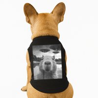 Funny Graphic Capybara Selfie With Ufos Weird Doggie Tank