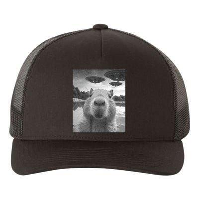 Funny Graphic Capybara Selfie With Ufos Weird Yupoong Adult 5-Panel Trucker Hat