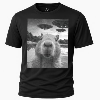 Funny Graphic Capybara Selfie With Ufos Weird Performance Shirt