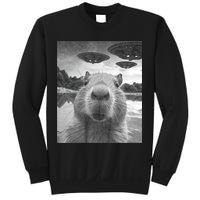 Funny Graphic Capybara Selfie With Ufos Weird Sweatshirt