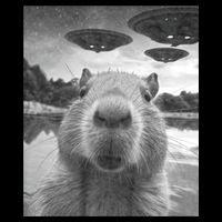 Funny Graphic Capybara Selfie With Ufos Weird Sweatshirt