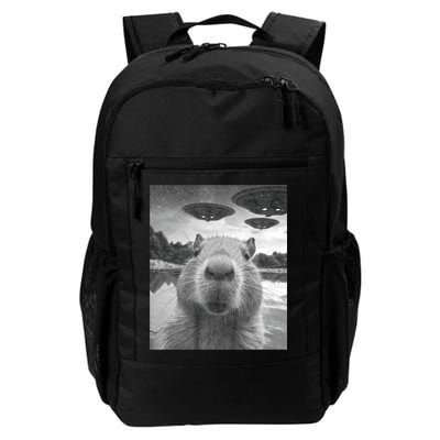 Funny Graphic Capybara Selfie With Ufos Weird Daily Commute Backpack