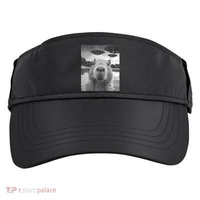 Funny Graphic Capybara Selfie With Ufos Weird Adult Drive Performance Visor