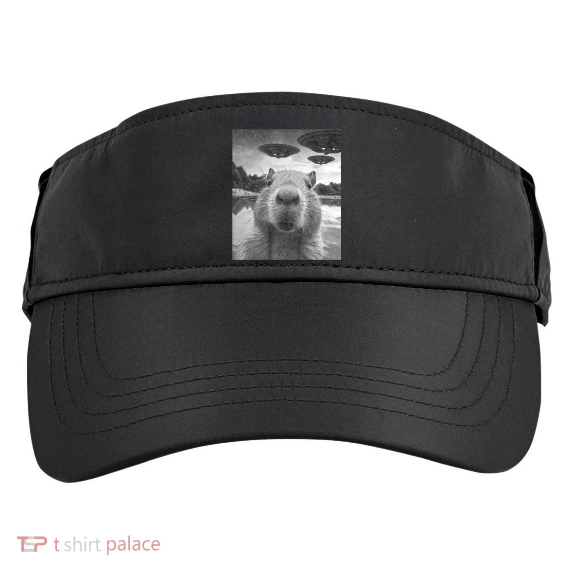 Funny Graphic Capybara Selfie With Ufos Weird Adult Drive Performance Visor